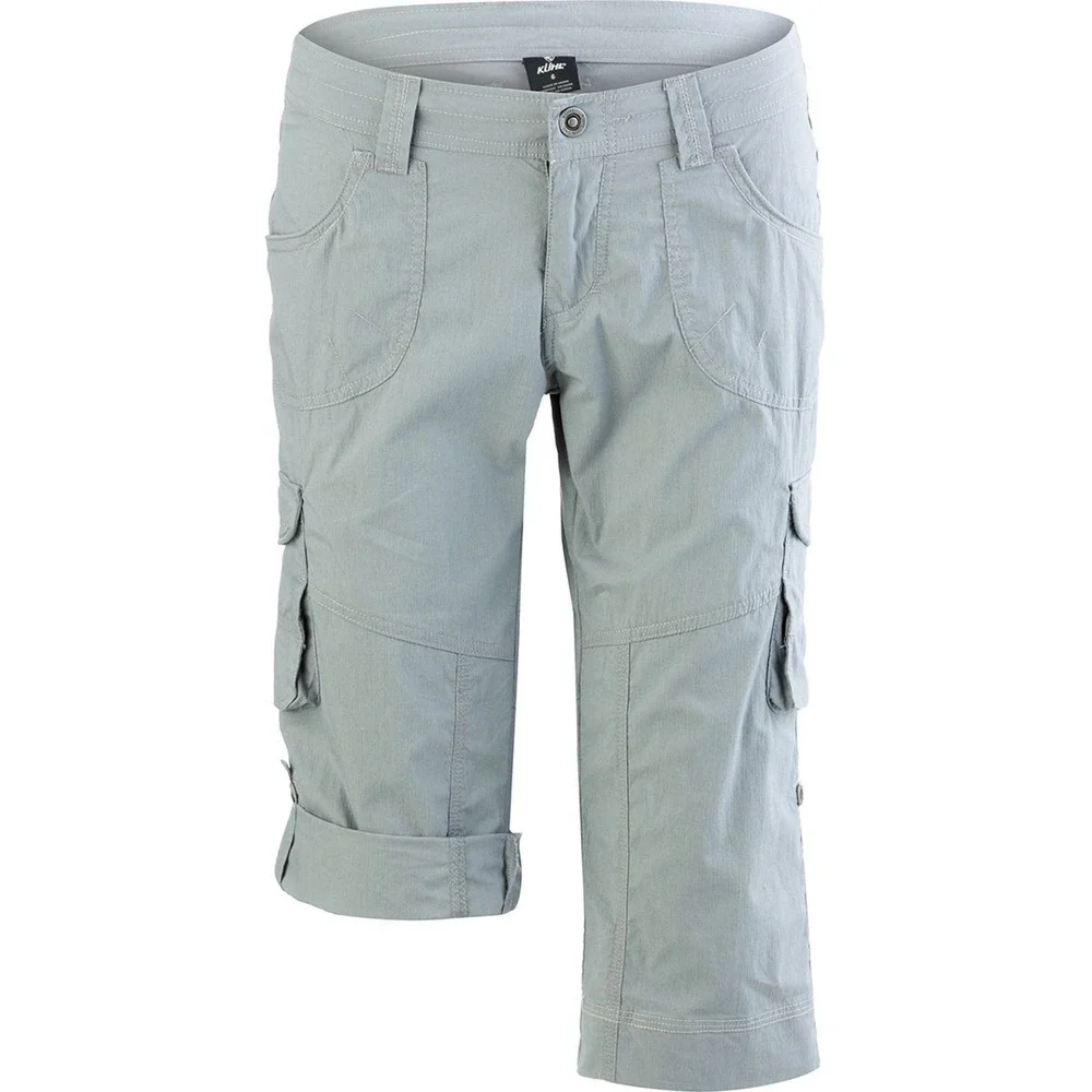 Kuhl Kontra Short Gray Cargo Convertible Roll Tab Adjustable Crop Womens Size 10 - Picture 1 of 13